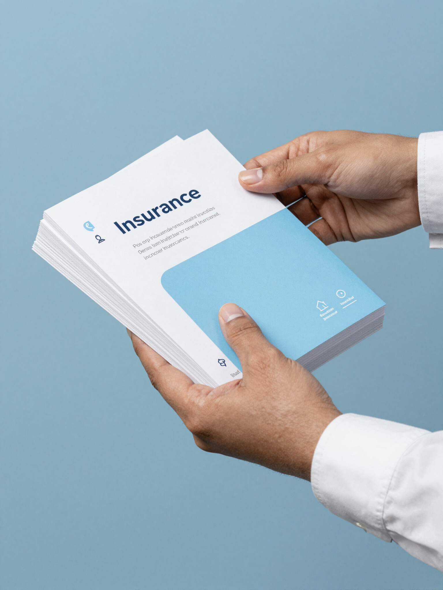 Hands holding an insurance plan brochure